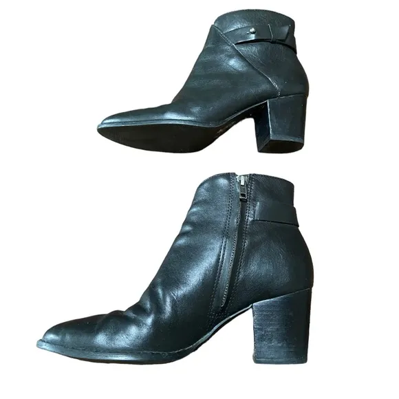 Madewell Kelci Black Leather Boots Size 9