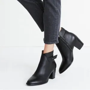 Madewell Kelci Black Leather Boots Size 9