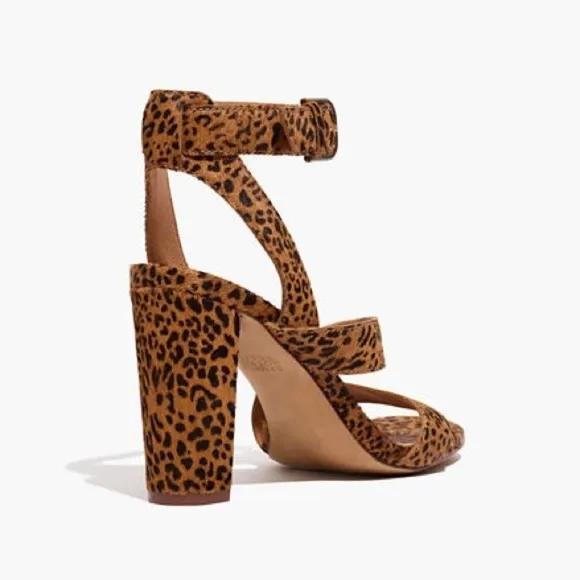 Madewell Leopard Calf Hair The Liv Heeled Sandal 7