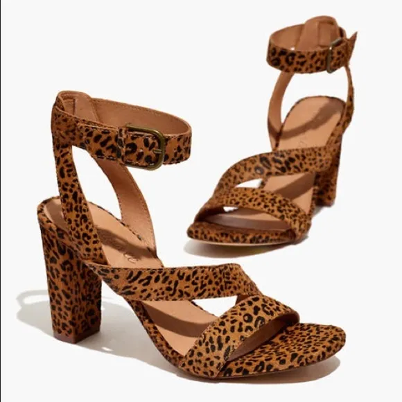 Madewell Leopard Calf Hair The Liv Heeled Sandal 7