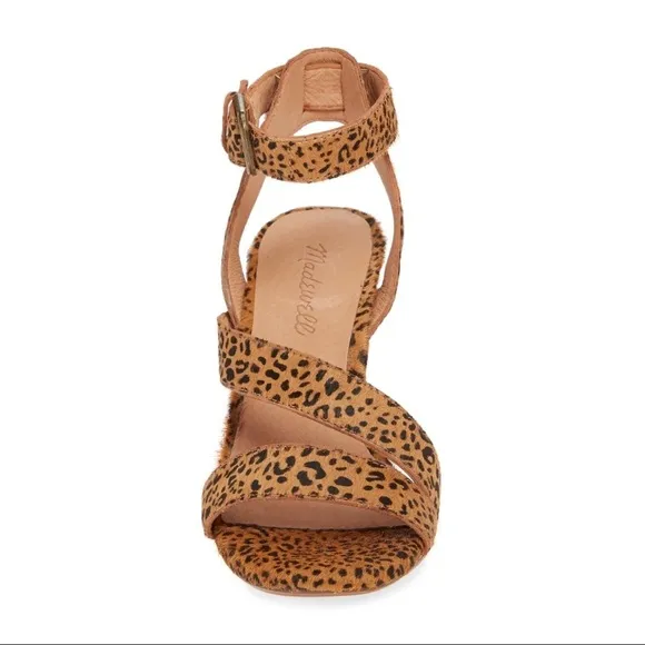 Madewell Leopard Calf Hair The Liv Heeled Sandal 7