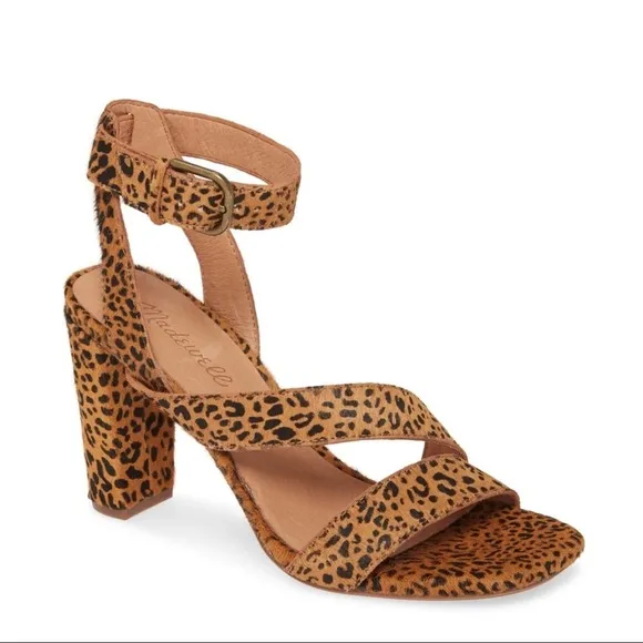 Madewell Leopard Calf Hair The Liv Heeled Sandal 7