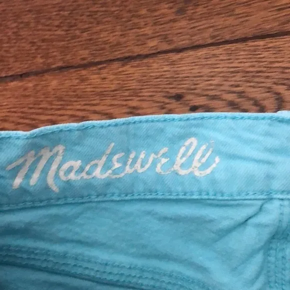 Madewell Robin's Egg Blue High Waisted Jean Shorts