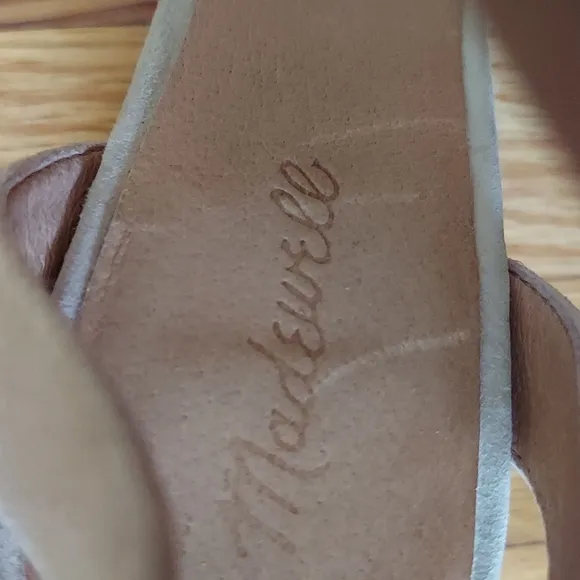 Madewell Rosalie Natural Tan Ankle Strap Cylindrical Heel Sandals Size 9.5