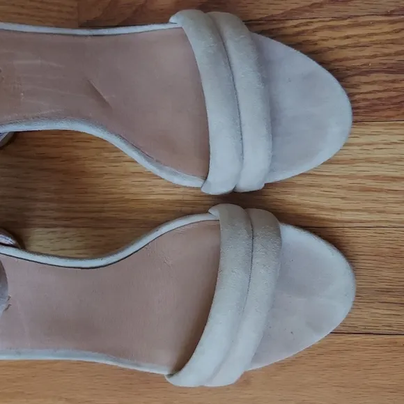 Madewell Rosalie Natural Tan Ankle Strap Cylindrical Heel Sandals Size 9.5