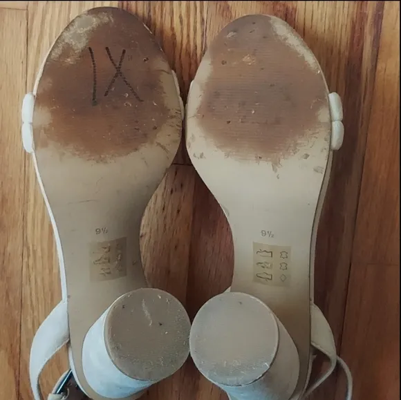 Madewell Rosalie Natural Tan Ankle Strap Cylindrical Heel Sandals Size 9.5