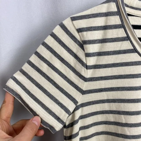 Madewell Striped Cotton T-Shirt Dress Ivory Navy - Size XXS