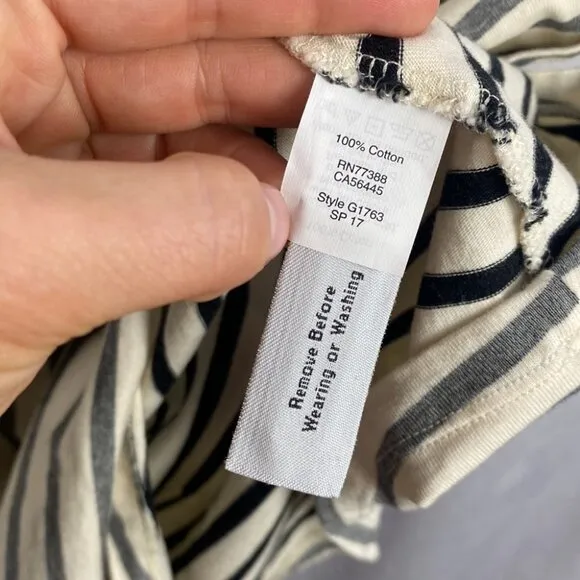 Madewell Striped Cotton T-Shirt Dress Ivory Navy - Size XXS