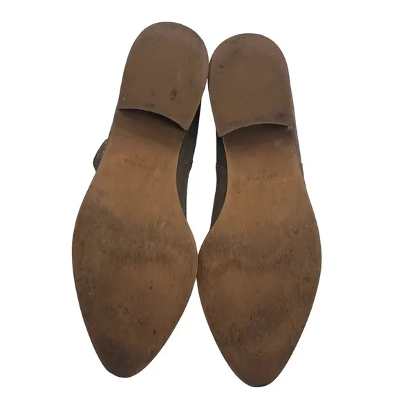 Madewell Taupe Block Heel Pointed Toe Ankle Booties Size 8 1/2 Women’s