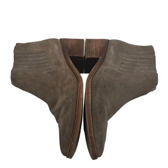 Madewell Taupe Block Heel Pointed Toe Ankle Booties Size 8 1/2 Women’s