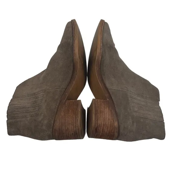 Madewell Taupe Block Heel Pointed Toe Ankle Booties Size 8 1/2 Women’s