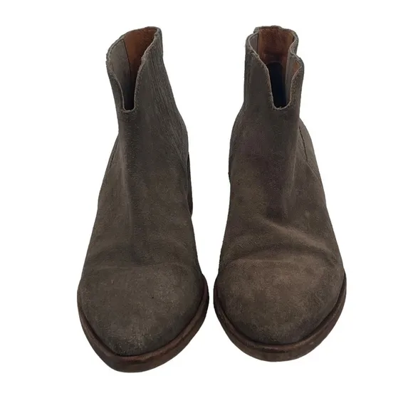 Madewell Taupe Block Heel Pointed Toe Ankle Booties Size 8 1/2 Women’s