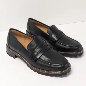 Madewell The Corinne Lugsole Loafers, Black Leather, Women's 7