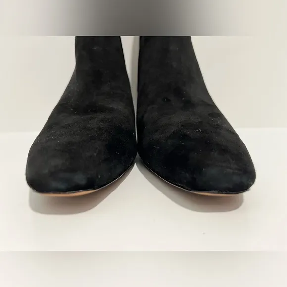 Madewell The Dimes Kitten-Heel Boot True Black Suede Size 9 NEW no box