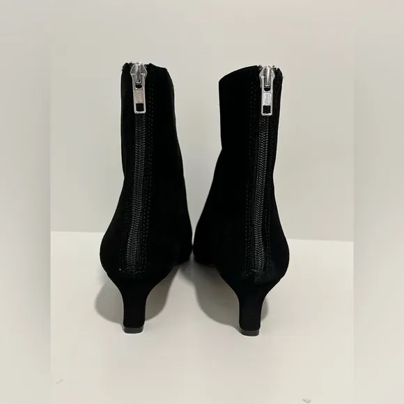 Madewell The Dimes Kitten-Heel Boot True Black Suede Size 9 NEW no box