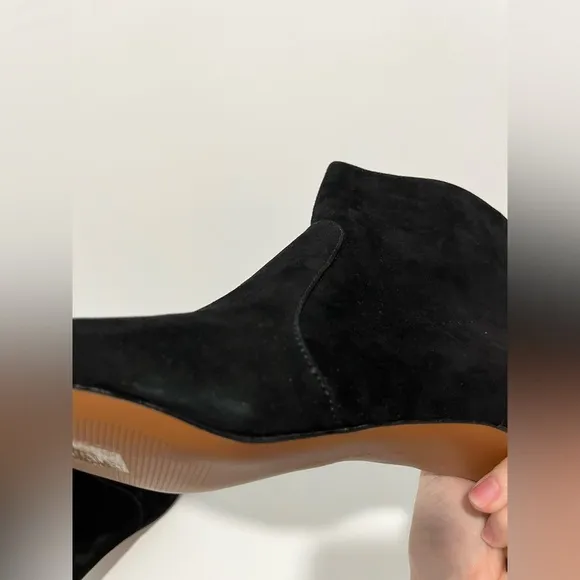 Madewell The Dimes Kitten-Heel Boot True Black Suede Size 9 NEW no box