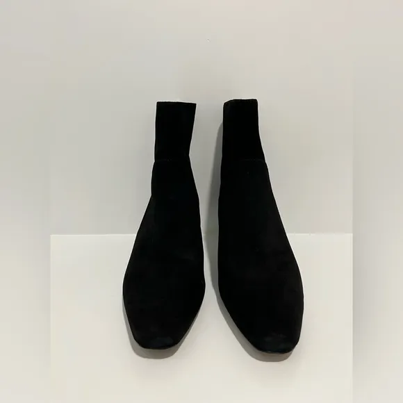 Madewell The Dimes Kitten-Heel Boot True Black Suede Size 9 NEW no box