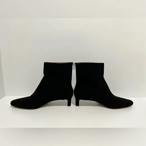 Madewell The Dimes Kitten-Heel Boot True Black Suede Size 9 NEW no box