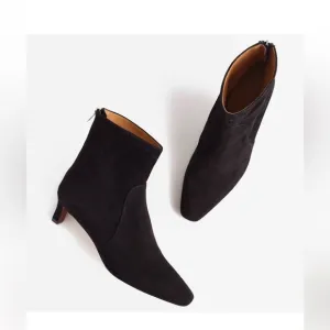 Madewell The Dimes Kitten-Heel Boot True Black Suede Size 9 NEW no box