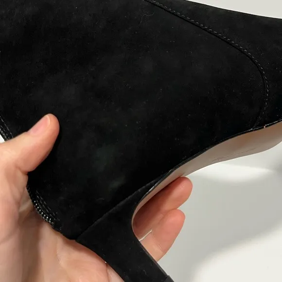 Madewell The Dimes Kitten-Heel Boot True Black Suede Size 9 NEW no box
