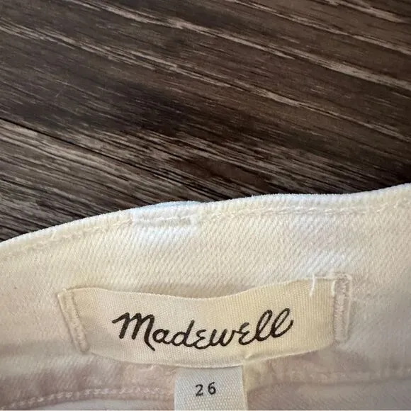 Madewell White High-Slit Jean Skirt