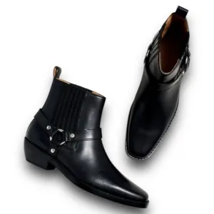Madewell The Santiago Ankle Boots WMNS 8 Black Leather Square Toe Western Rodeo