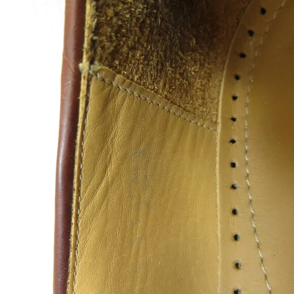 Magnanni 11539 Lizard Leather Tassel Loafers Cognac Brown Men's 8 Made In Spain