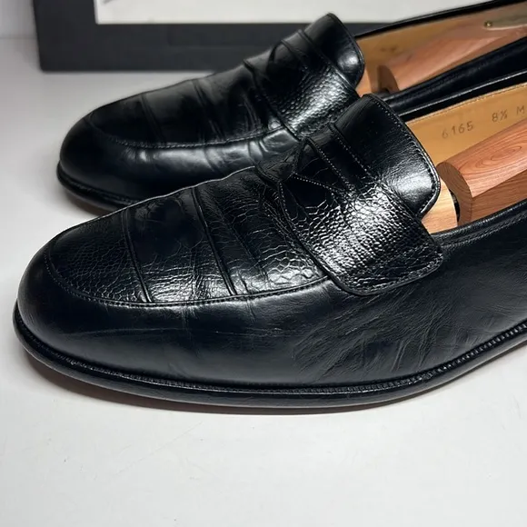 Magnanni Crocodile Strap Penny Loafers Men’s Size US 8.5M