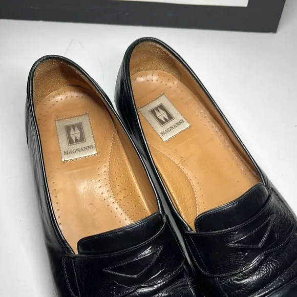 Magnanni Crocodile Strap Penny Loafers Men’s Size US 8.5M