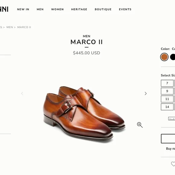 MAGNANNI Marco II Monk Fine Leather Loafers Made In Spain