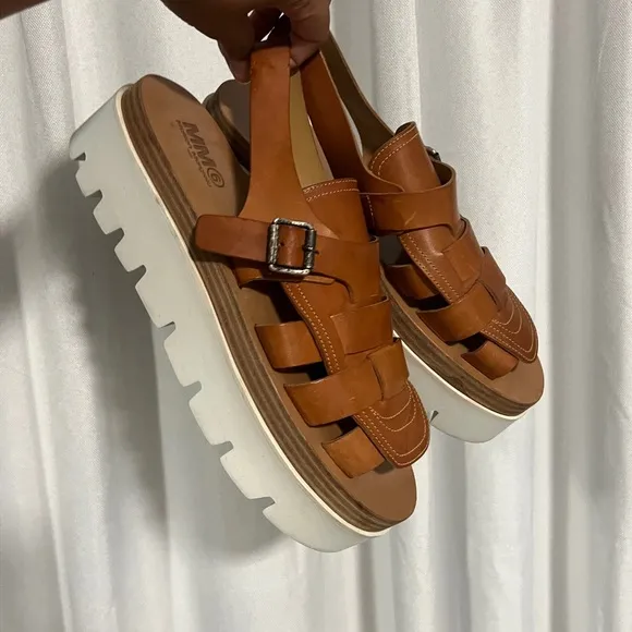 Maison Margiela MM6 Platform Sandals Fishermen in size:41 USA 10