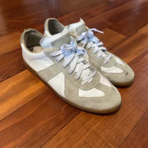 Maison Martin Margiela White and Gray Sneakers with Retro Design
