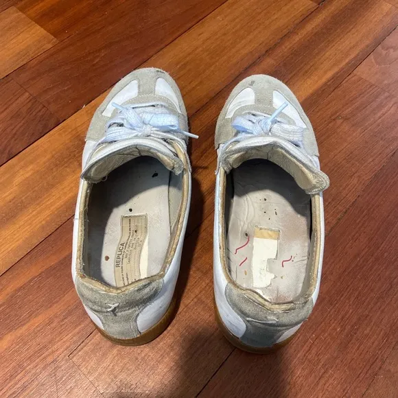 Maison Martin Margiela White and Gray Sneakers with Retro Design