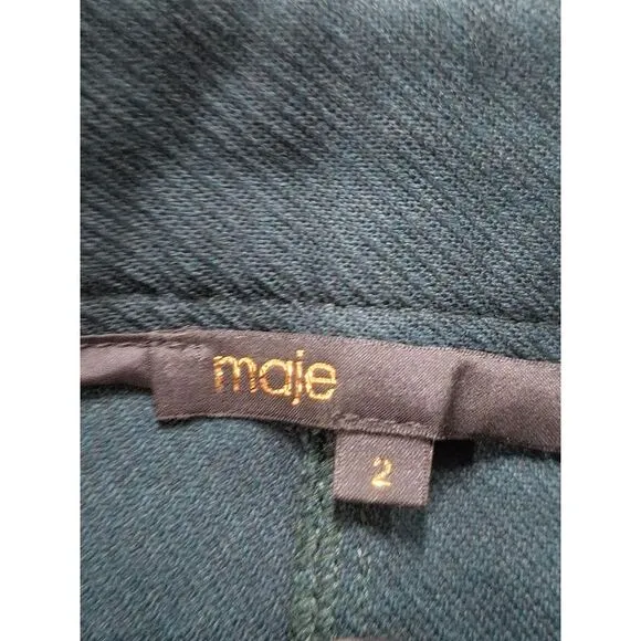 Maje Jibrali Buttoned Mini Skirt in Green Polyester