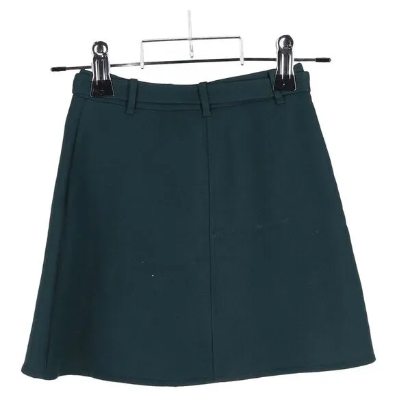 Maje Jibrali Buttoned Mini Skirt in Green Polyester