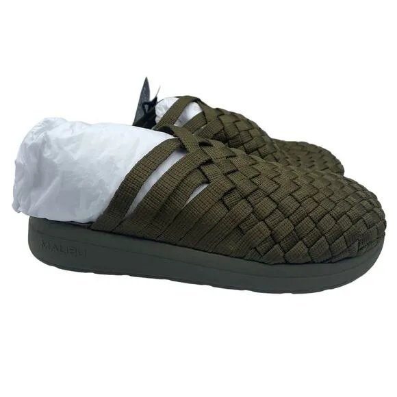 Malibu Sandals Colony Classic Nylon Eva Olive Green Slip On Mens 8 Womens 10
