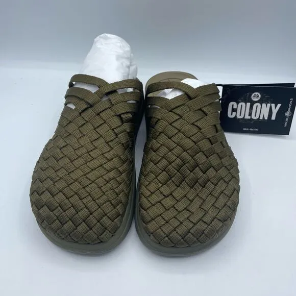 Malibu Sandals Colony Classic Nylon Eva Olive Green Slip On Mens 8 Womens 10
