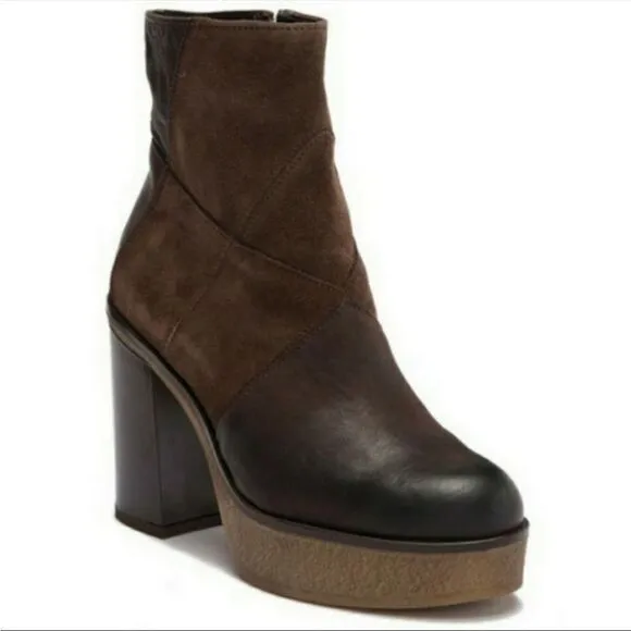 Manas Leather Platform Heel Boots