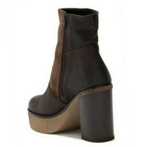 Manas Leather Platform Heel Boots