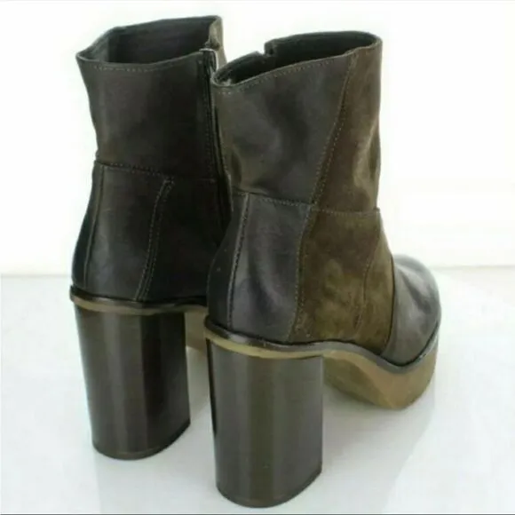 Manas Leather Platform Heel Boots