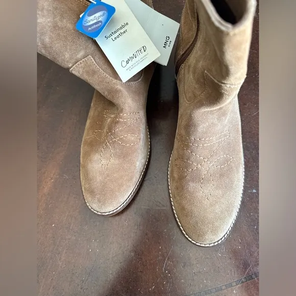 Mango leather boots