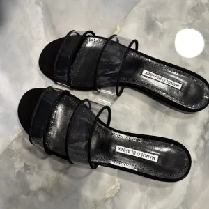 Manolo Blahnik Black Invymu Sandals