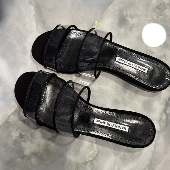 Manolo Blahnik Black Invymu Sandals