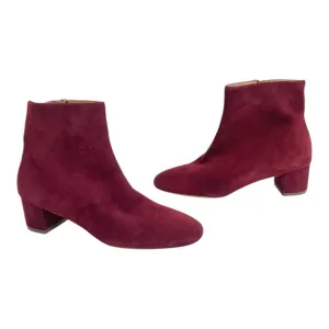 Mansur Gavriel Maroon Red Suede Ankle Boots