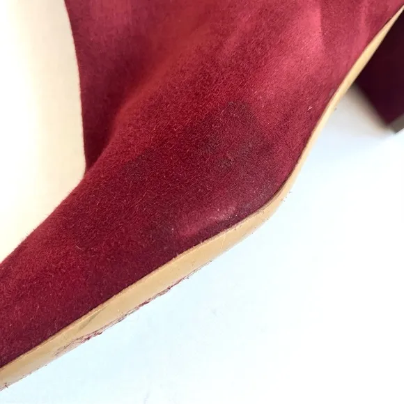 Mansur Gavriel Maroon Red Suede Ankle Boots