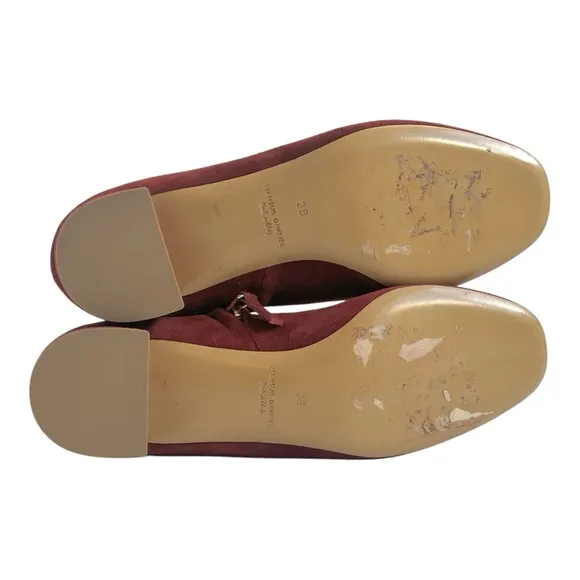 Mansur Gavriel Maroon Red Suede Ankle Boots