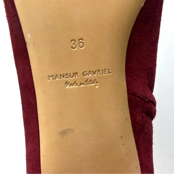 Mansur Gavriel Maroon Red Suede Ankle Boots
