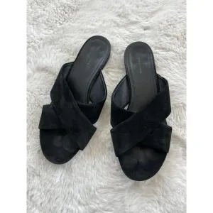 Mansur Gavriel womens Sandals EUR41 / US10 Crisscross Flat Black Suede Leather