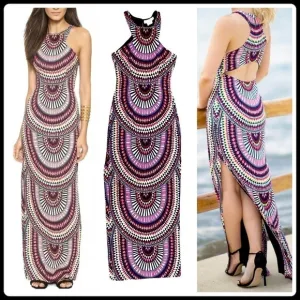 Mara Hoffman El Munro Navy Column Maxi Dress