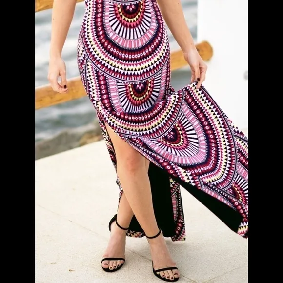 Mara Hoffman El Munro Navy Column Maxi Dress